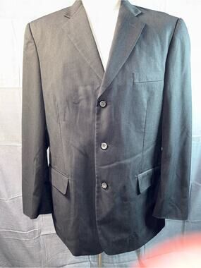 558-Retro Men's Dark Gray Pinstripe Sport Coat Blazer